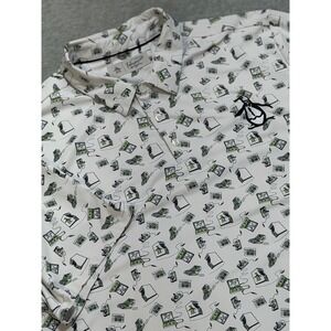 Original BigPenguin Mens XL Retro Video Game Arcade Print Performance Polo Shirt